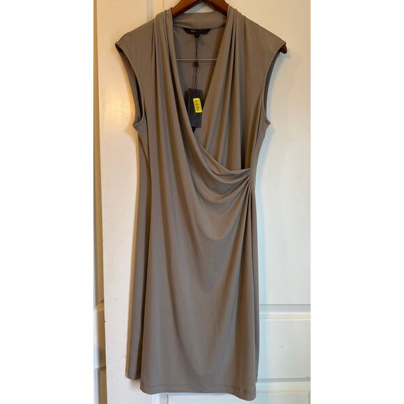 BCBG Max Azria Sleeveless Draped Neck Wrap-Style Dress - Picture 5 of 6